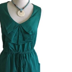 Bebop green silky dress with pockets